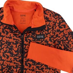 GOREWEAR Womens XS Progress Thermo Rain Jersey Orange Camo Cycling‎ Jacket Zip